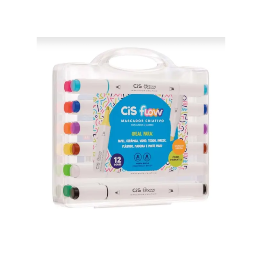 Marcador Criativo Flow Ponta Dupla C/12 Cores 5.7779 Cis