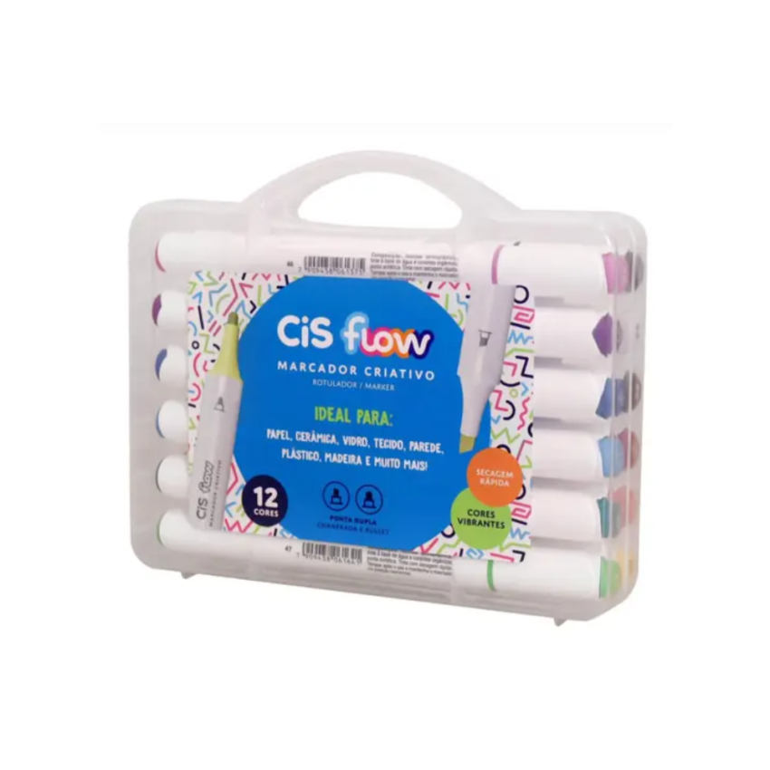 Marcador Criativo Flow Ponta Dupla C/12 Cores 5.7779 Cis