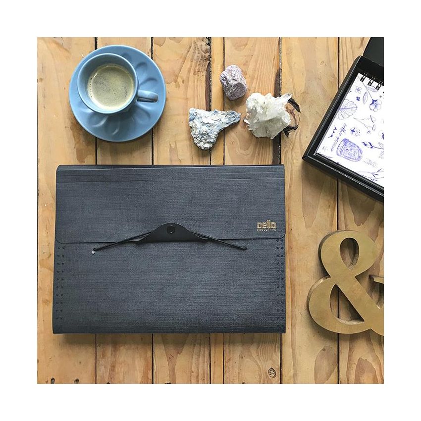 Pasta Sanfonada a4 Executive Preta C/12 Divisorias 6094.p.0012 Dello