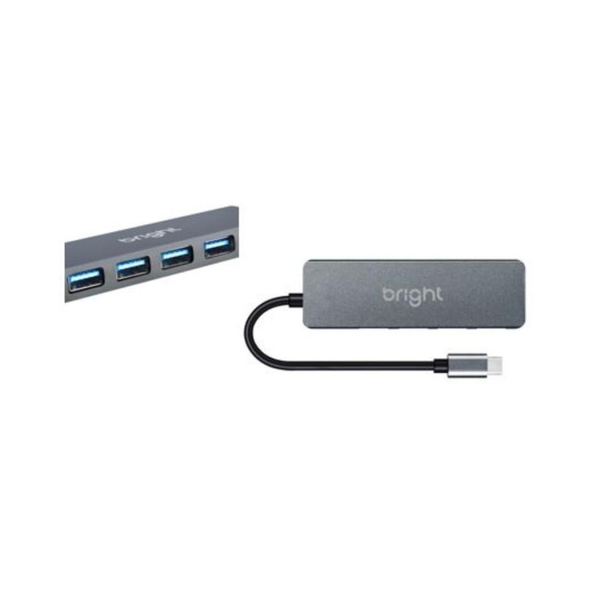Hub Usb-plug Tipo C/4 Portas Usb 3.0 Hb001 - Bright