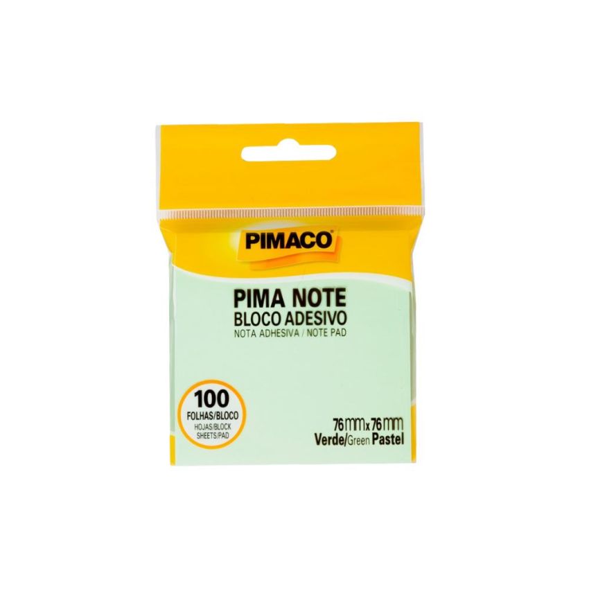 Bloco Adesivo Verde Pastel 76x76mm C/100 Pimaco