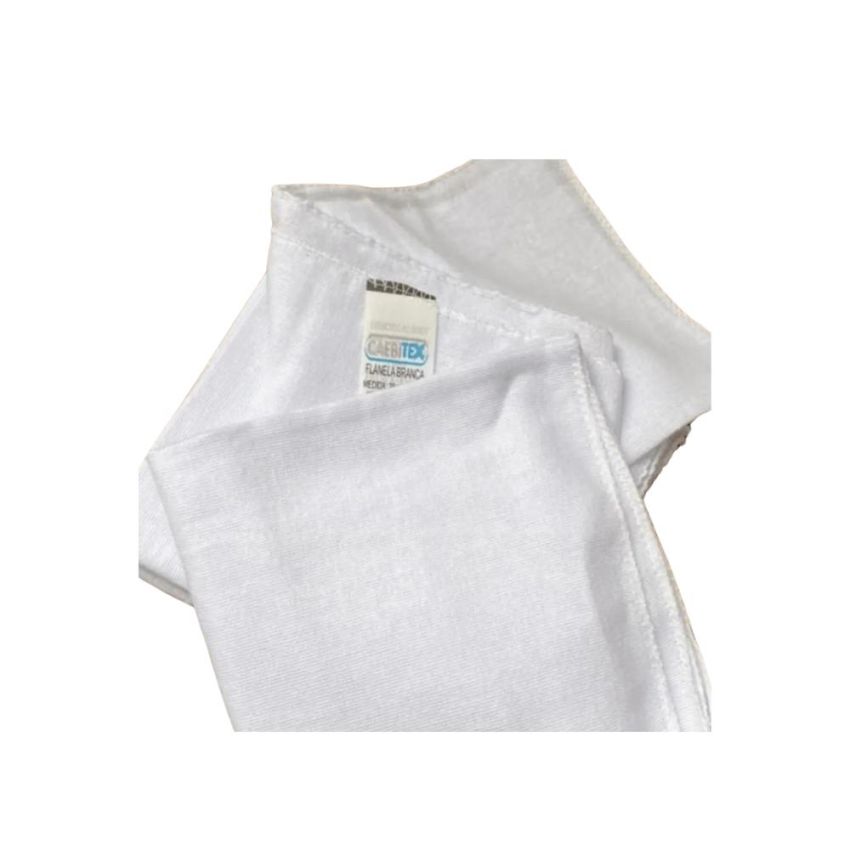 Flanela de Algodao Branca 28x58cm 01 Und Caebi