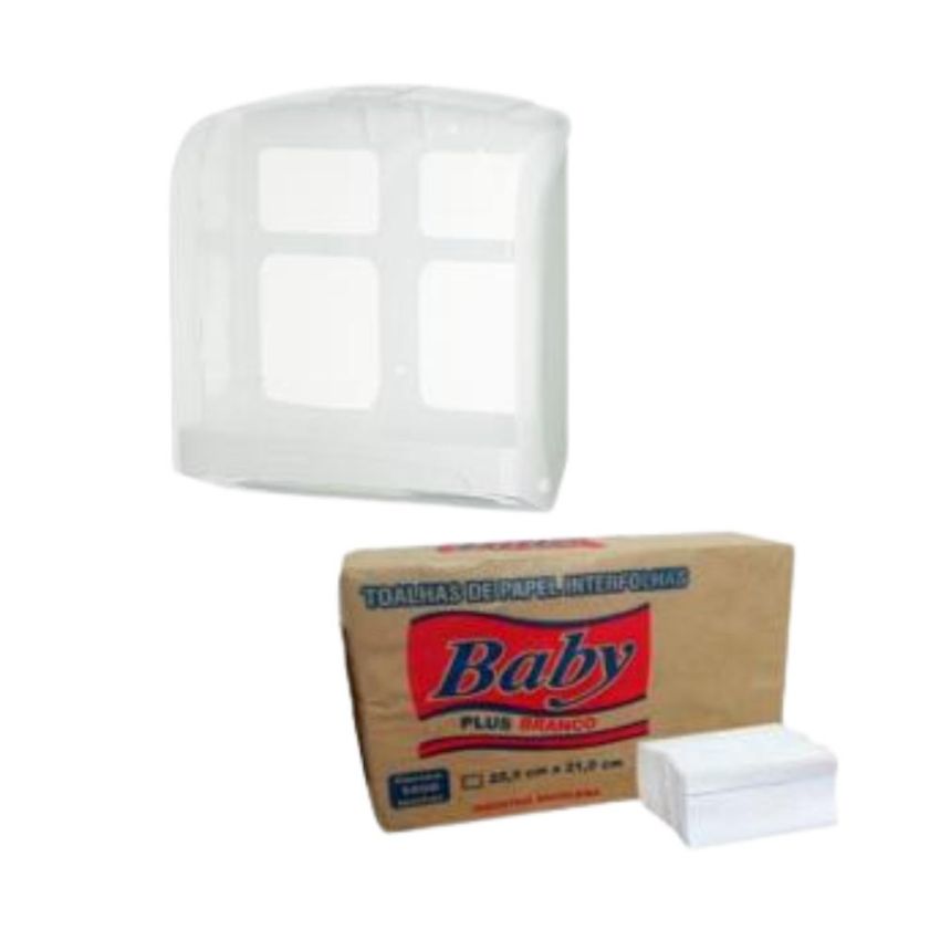 Kit Plestin Toalheiro Milleniun + Papel Interfolha 1000fls Papel Baby