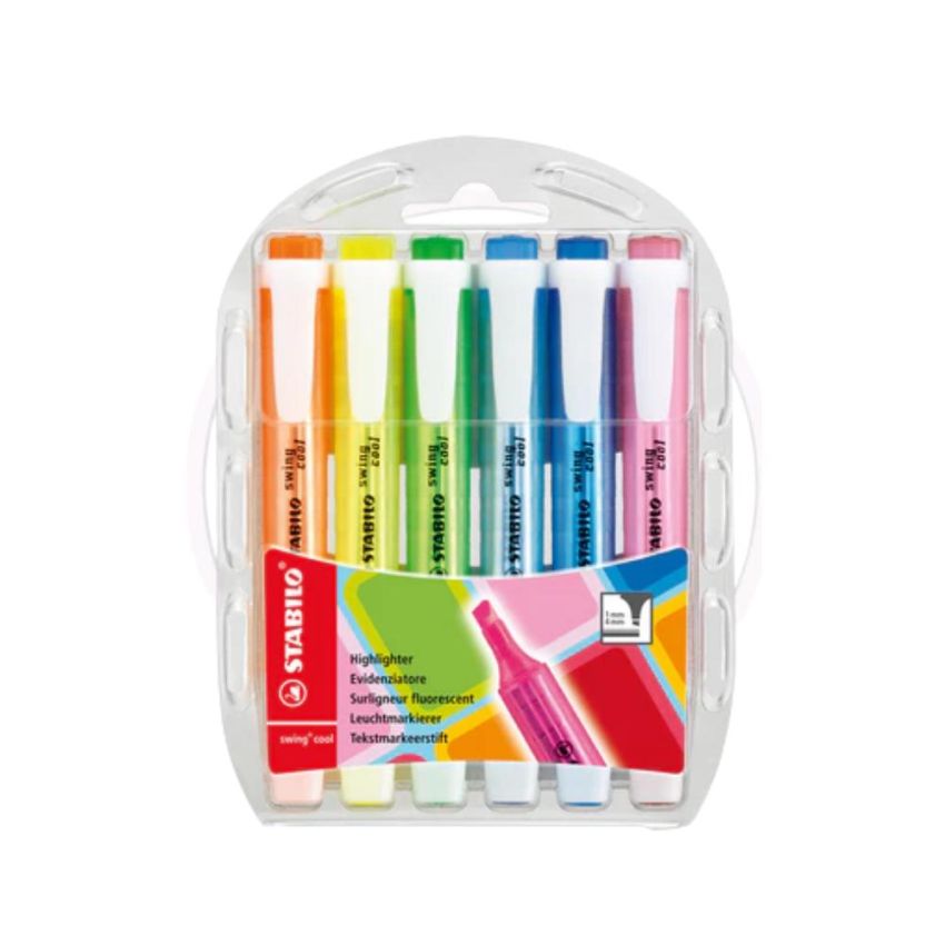 Marca Texto Swing Cool 275/6 c/ 6 Cores 33.0600 Stabilo