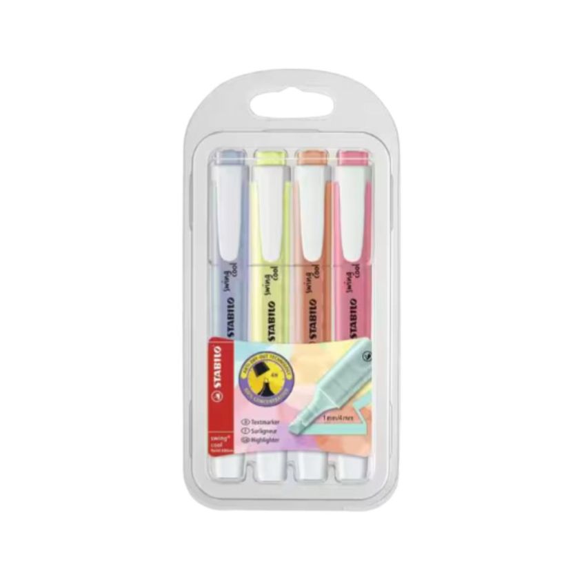 Marca Texto Swing Cool 275/4 C/4 Cores Pastel 57.7501 Stabilo