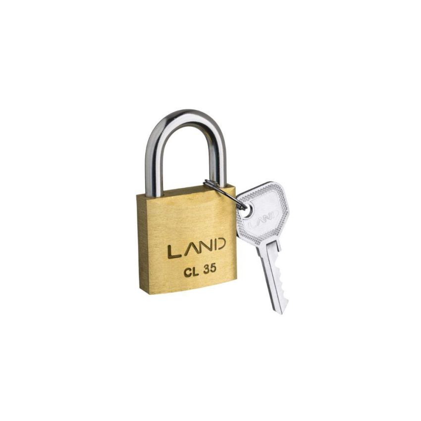 Cadeado em Latao Macico Com 2 Chaves cl 35mm 01 Und Land