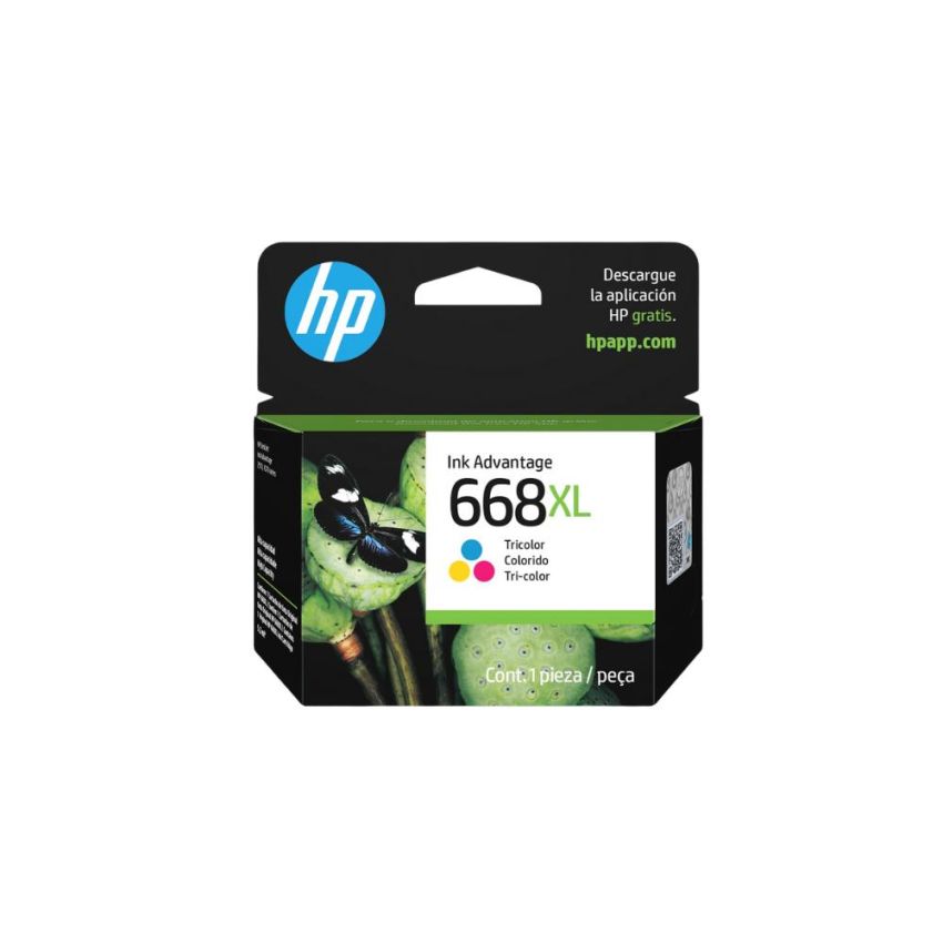 Cartucho de Tinta Original 668xl Colorido 7fp38vl  Hp																																					