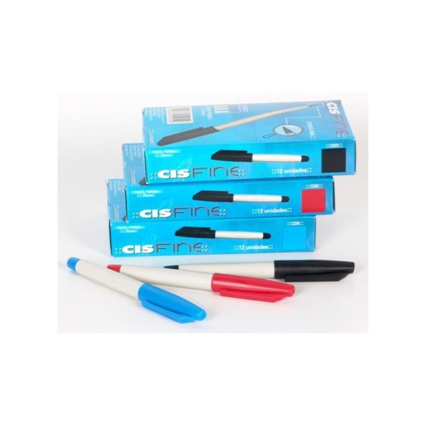 Caneta Hidrografica Cis Fine Porosa Azul  Cis