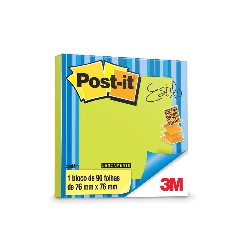 Post-it Pop up Refil 76x76mm 90 Folhas Verde Limao 3m