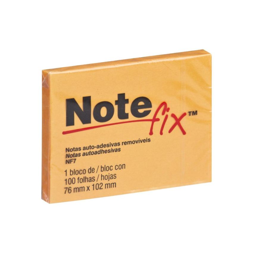 Notas Adesivas Notefix 76x102mm 7 C/100 Laranja  3m