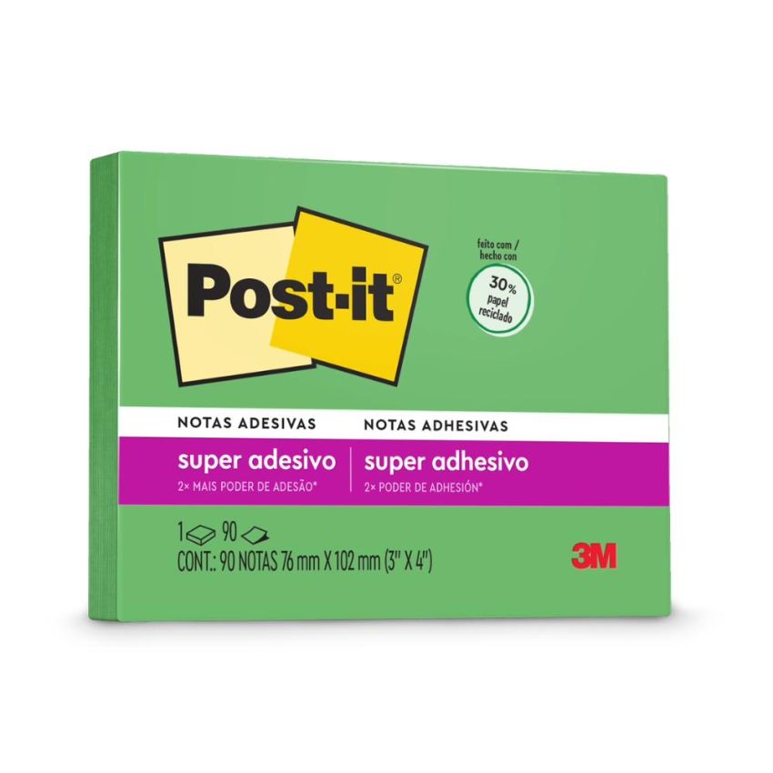 Post-it Reciclado 76x102mm 90 Folhas Verde 3m