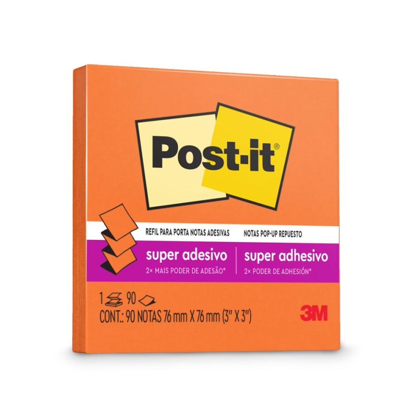 Post-it Pop up Refil 76x76mm 90 Folhas  Laranja 3m