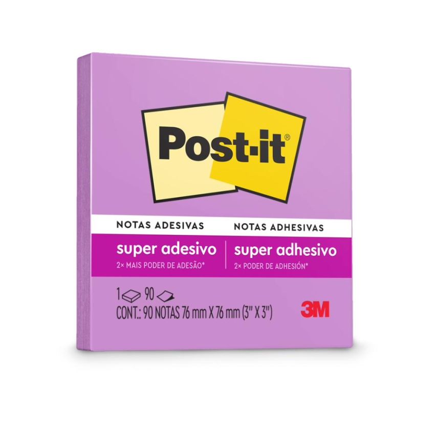 Post-it Novas Cores 76x76mm 90 Folhas Lilas 654 3m