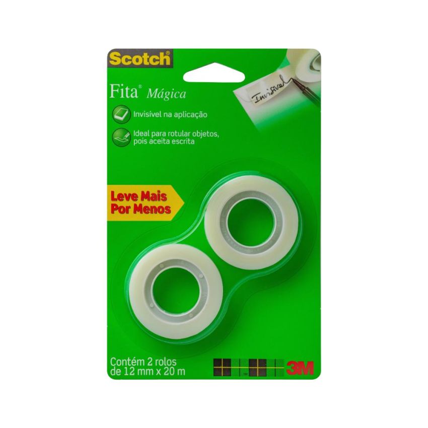 Fita Adesiva Magica Scotch 12mmx20m C/2 Rolos 3m