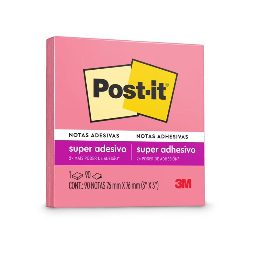 Post-it 76x76mm 90 Folhas Pink 654 3m