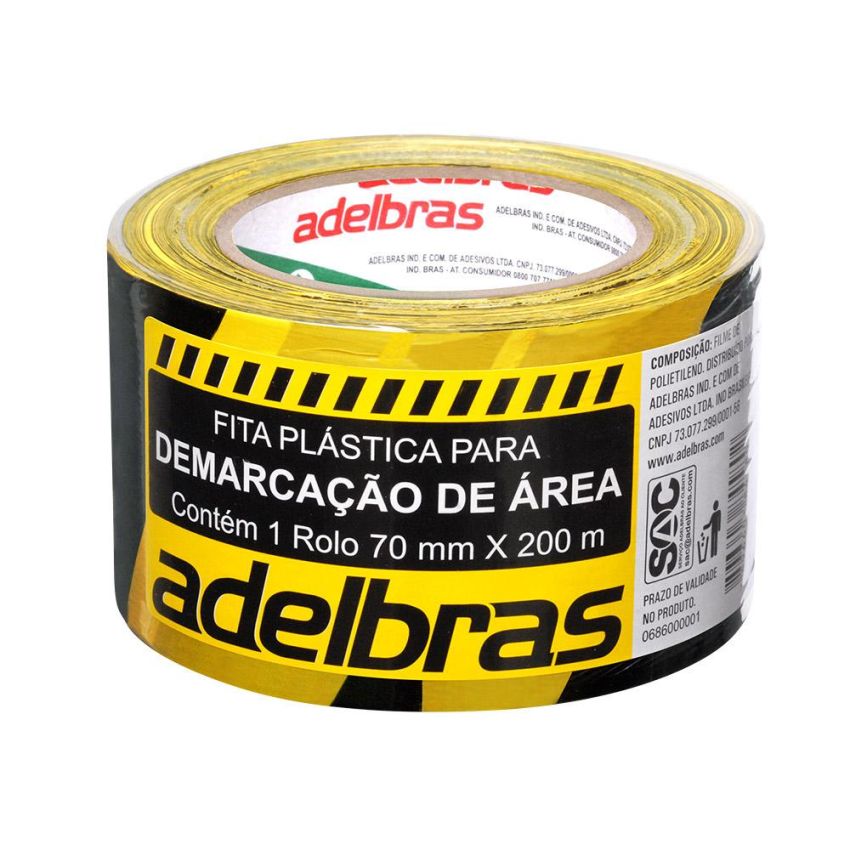 Fita Demarcacao de Area s/ Adesivo 70mmx200m 975  Adelbras
