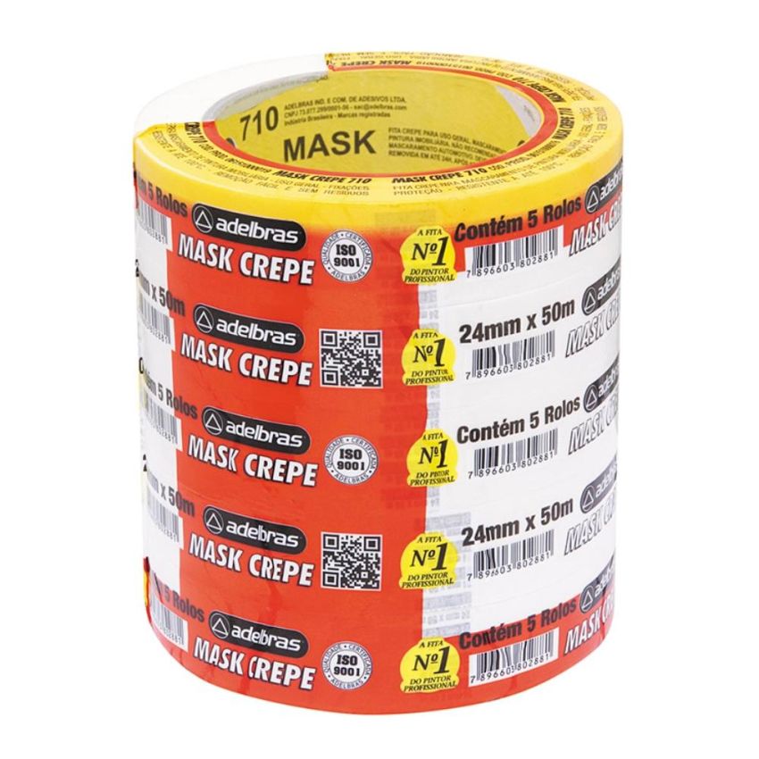 Fita Adesiva Crepe Mask 24mmx50m 710 Branco Adelbras