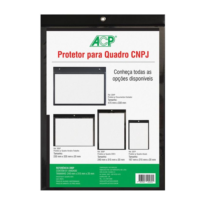Pasta p/ Quadro Cgc Vertical Preto 306p Acp