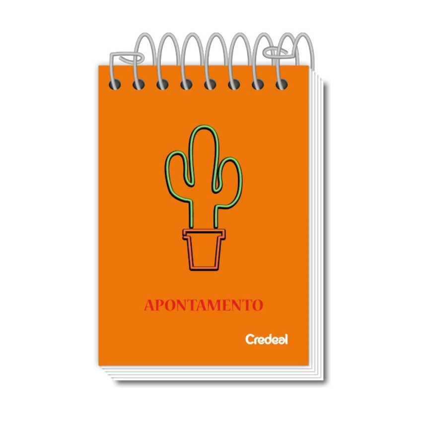 Caderno Espiral 1/16  Apont. 7x10cm 40fls 21507-4 Credeal