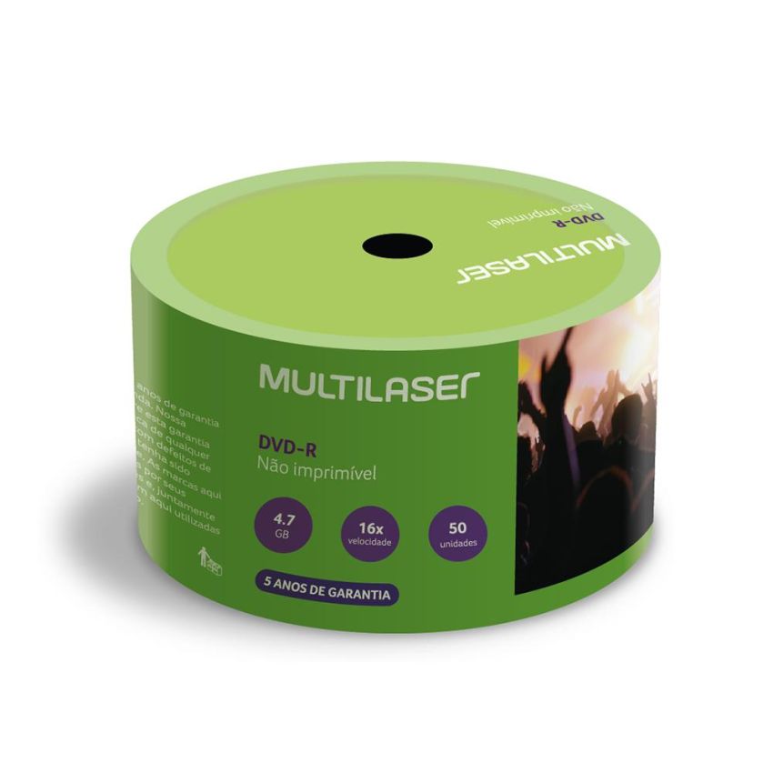 Dvd-r 4,7 gb 16x 120 Min C/50 Dv061 Multilaser