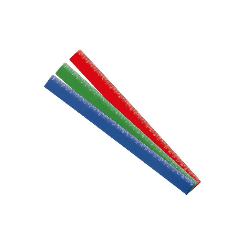 Regua Plastico 30cm Col Ref 10270013  Waleu