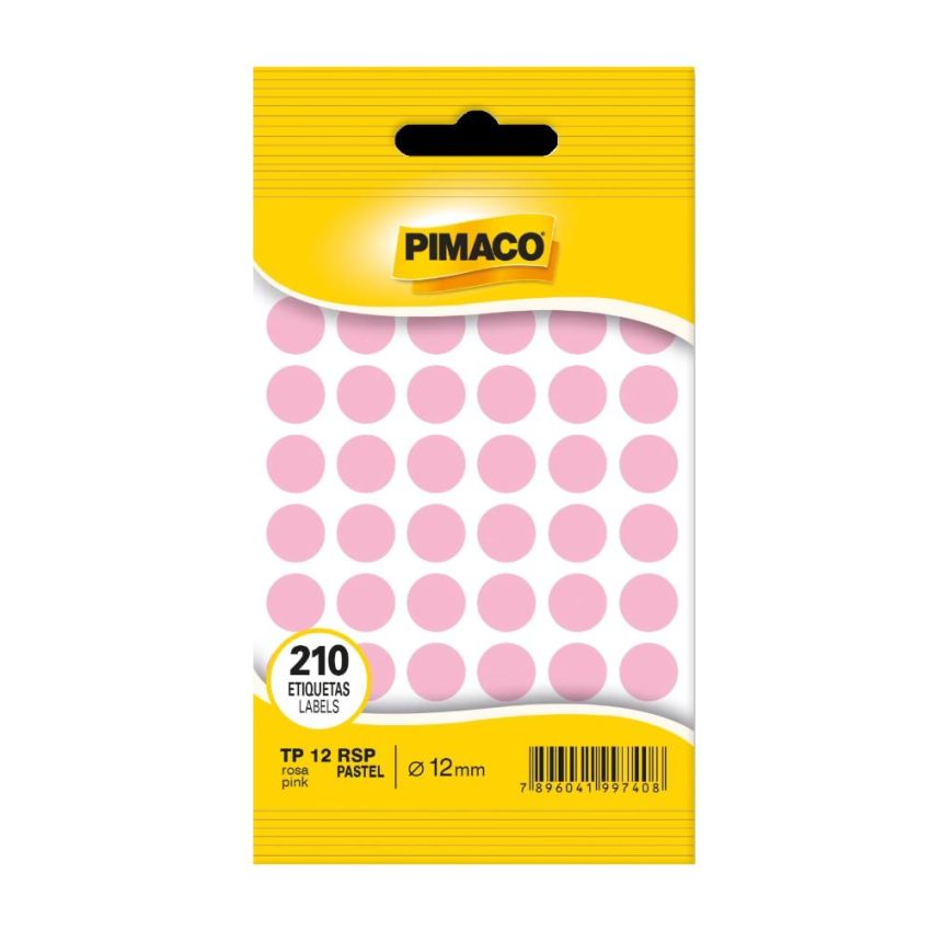 Etiqueta p/ Identificacao 210 Unid Tp12 Rosa Pastel 970615 Pimaco