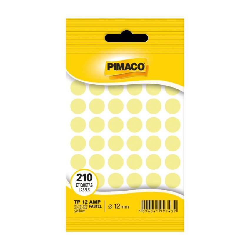 Etiqueta p/ Identificacao 210 Unid Tp12 Amarela Pastel 970618 Pimaco