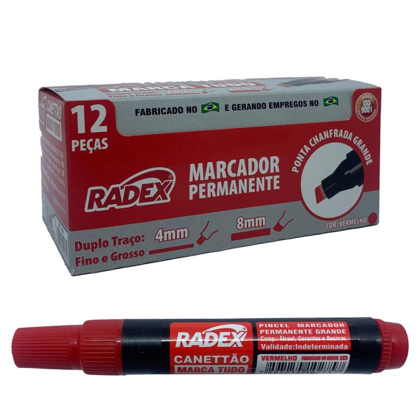 Marcador Permanente Atomico Vermelho mp  Radex