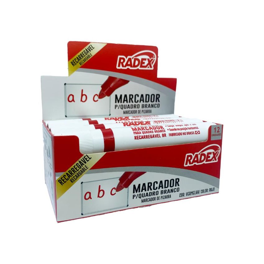 Marcador Quadro Branco Recarregavel Vermelho Mqb 9 br  Radex