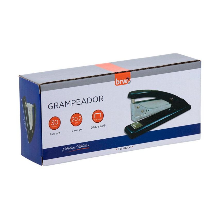 Grampeador de Metal P/25 Folhas Base de 20cm Gp3000 Brw