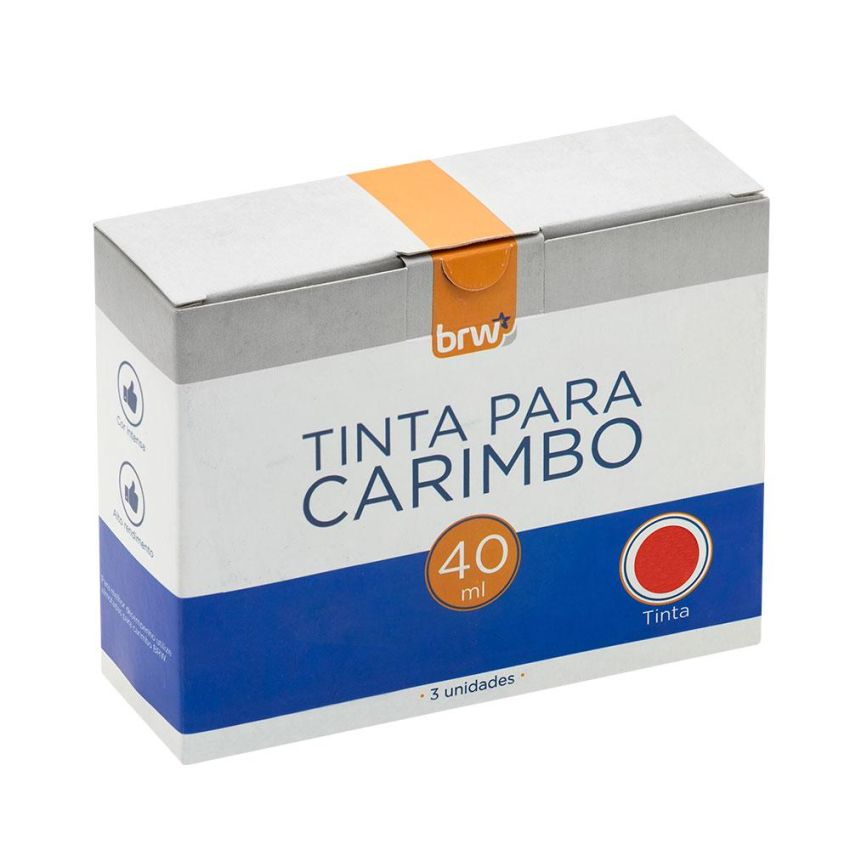 Tinta Para Carimbo 40ml Vermelha Cb1003 Brw