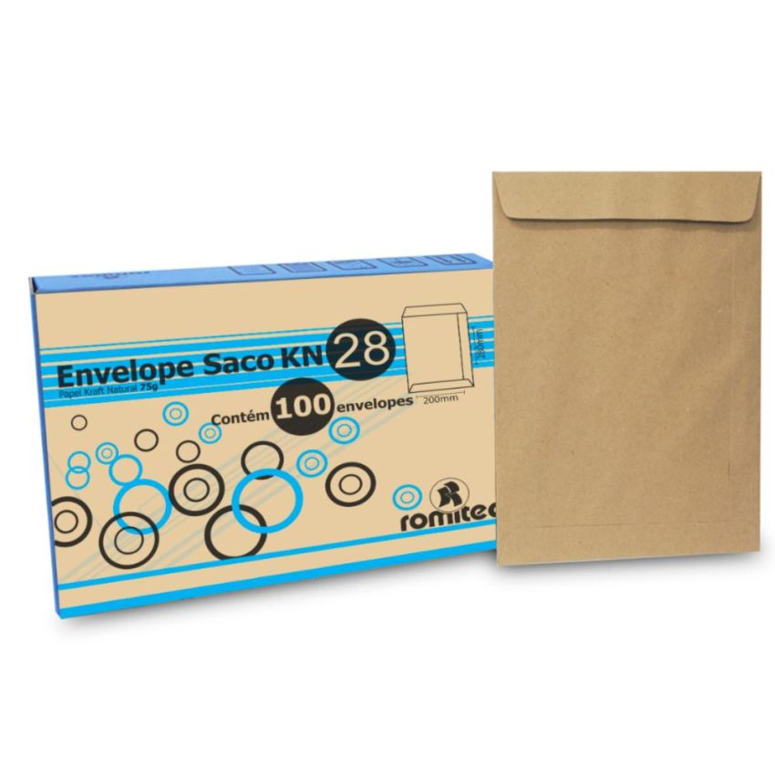 Envelope Saco Kraft Natural Kn28 200mmx280mm C/100 2100r