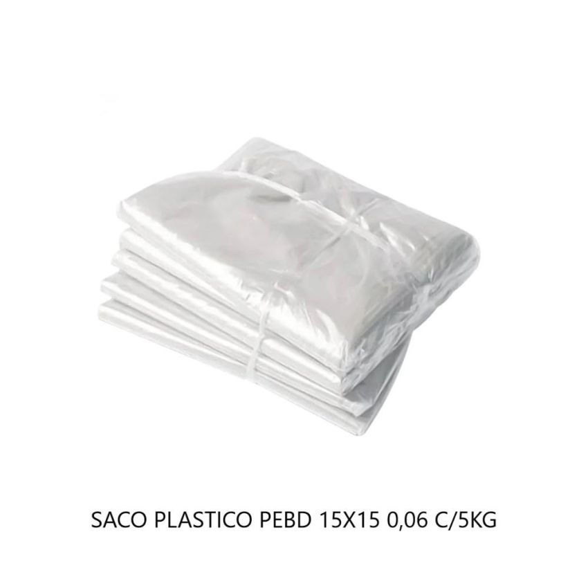 Saco Plastico Pebd 15x15 0,06 C/5kg Airoplast