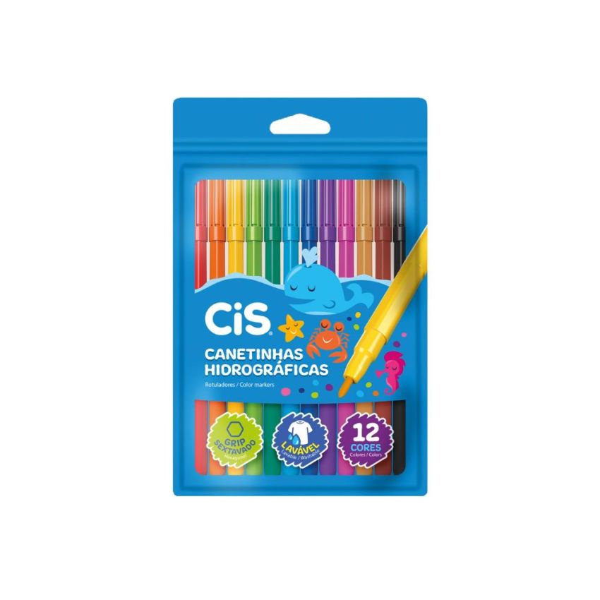 Caneta Hidrografica Lavavel c/ 12 Cores 48.6103 Cis