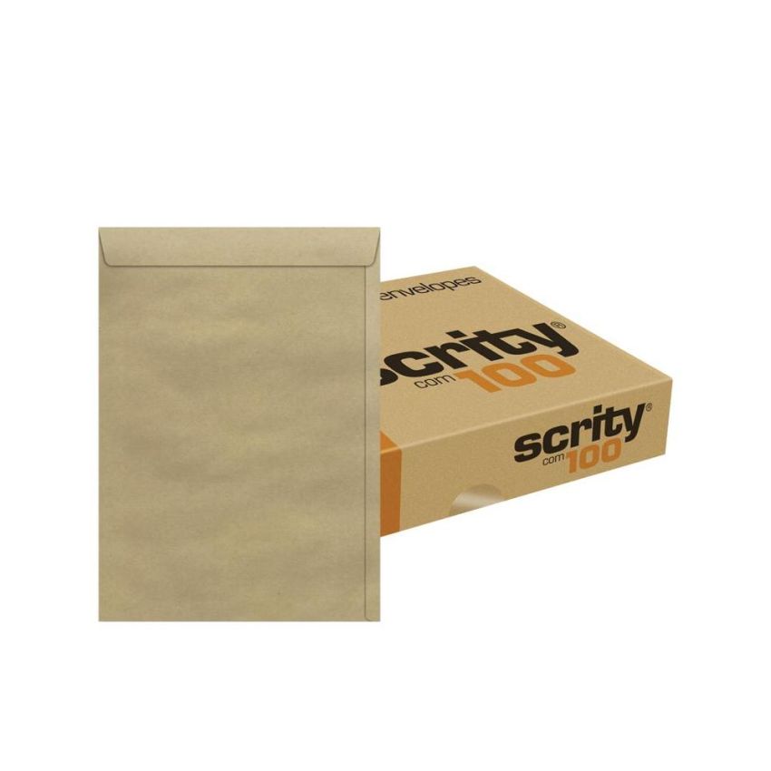 Envelope Saco Kraft Natural 260x360mm 80gr C/100 Unid Skn336 Scrity