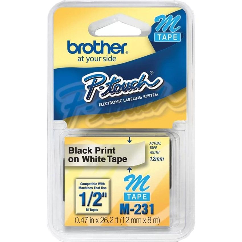 Fita Rotulador Brother 12mmx8m Preto/branco M231  Brother