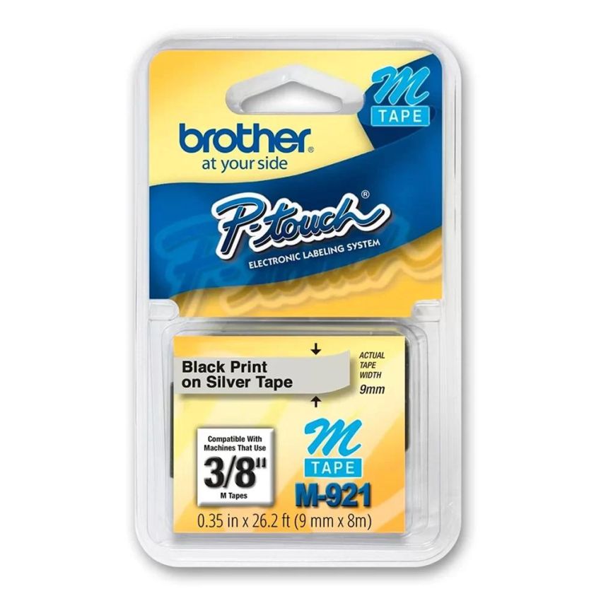 Fita Rotulador Brother 9mmx8m Preto/prata M921  Brother