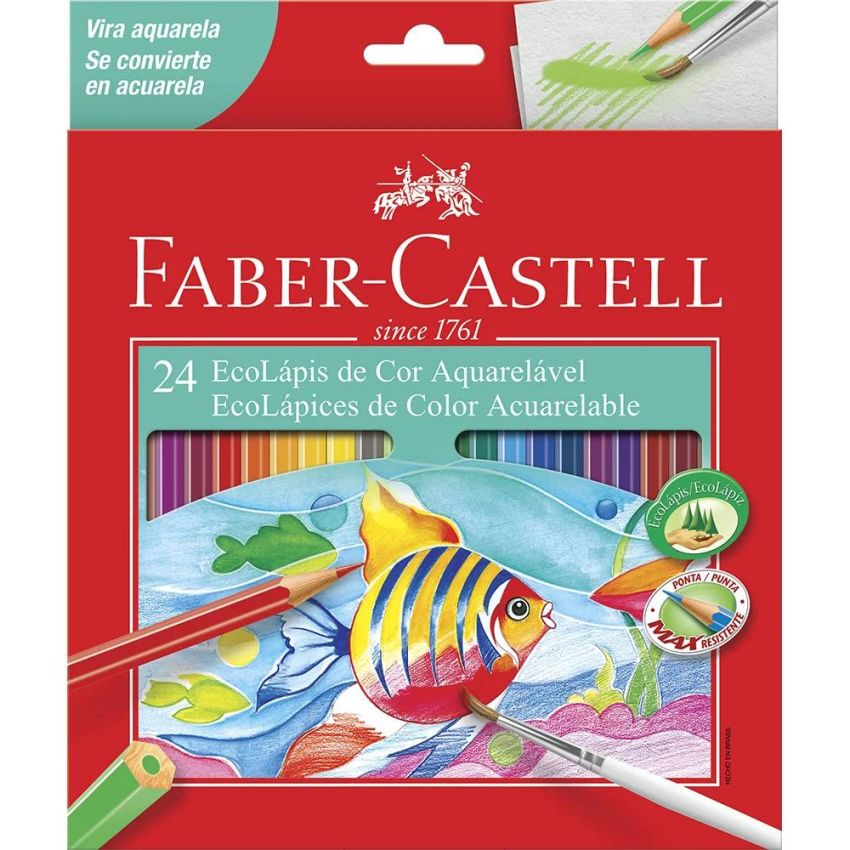 Lapis de Cor 24 Cores Aquarelavel  Faber