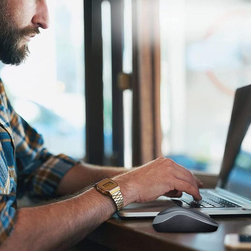 Mouse Optico S/fio 3 Botoes Usb M185 Cinza Logitech