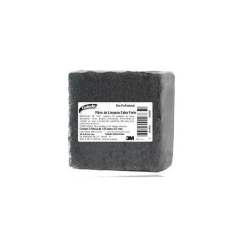 Fibra de Limpeza Extra Forte Preto 125x87mm C/5 Uni Tinindo