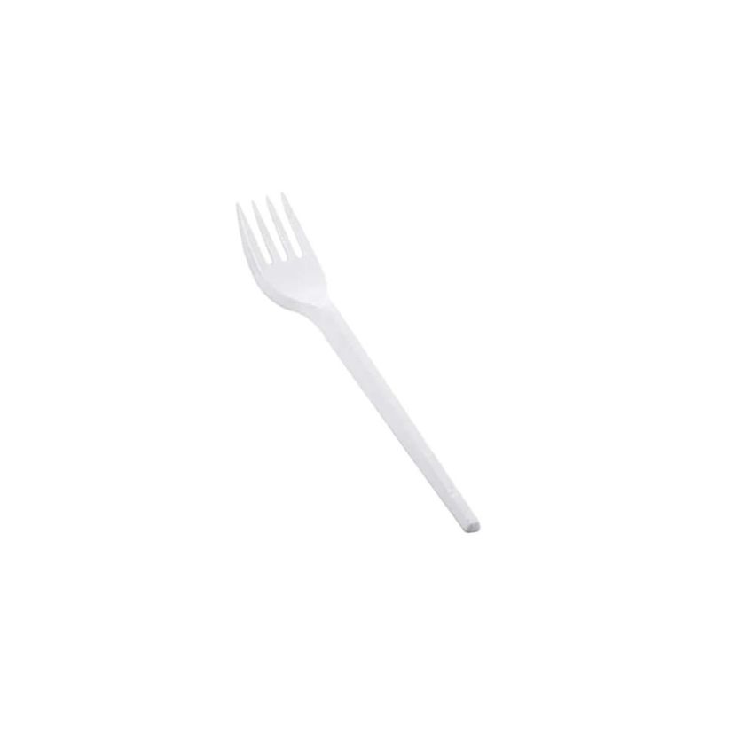 Garfo Plastico Descartavel Branco p/ Sobremesa cx Granel c/ 1000 Und Strawplast