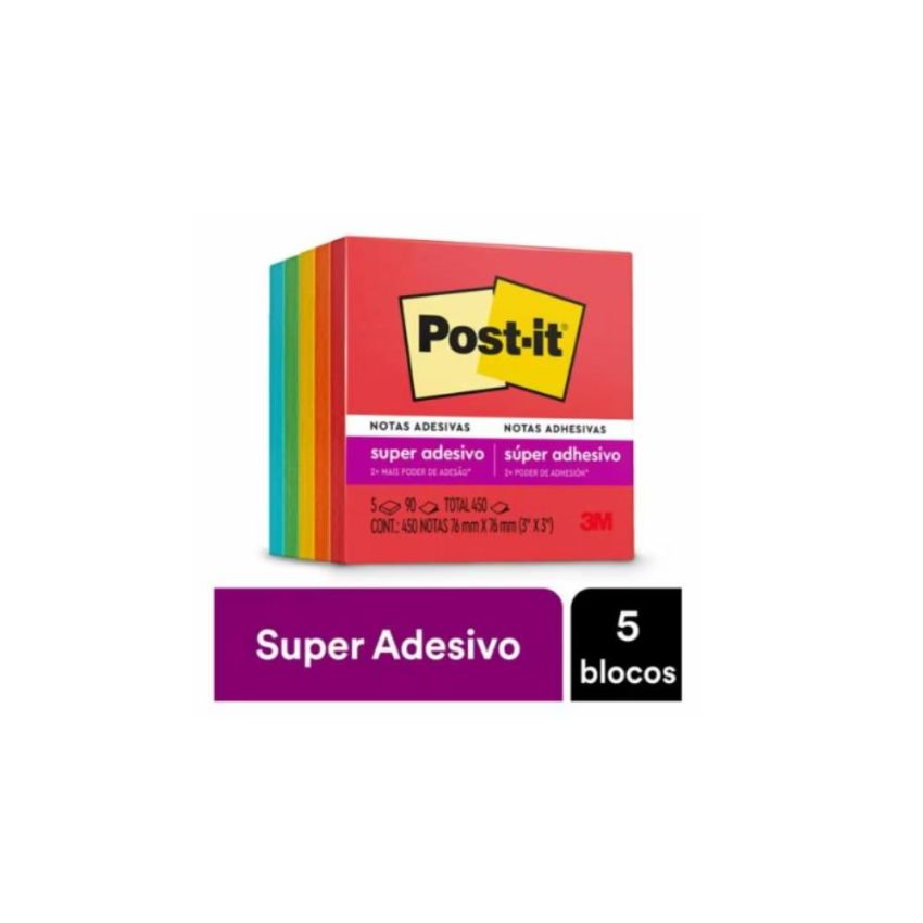 Post-it Colecao Diversao 76x76mm 5 Blocos 450 Fls 3m