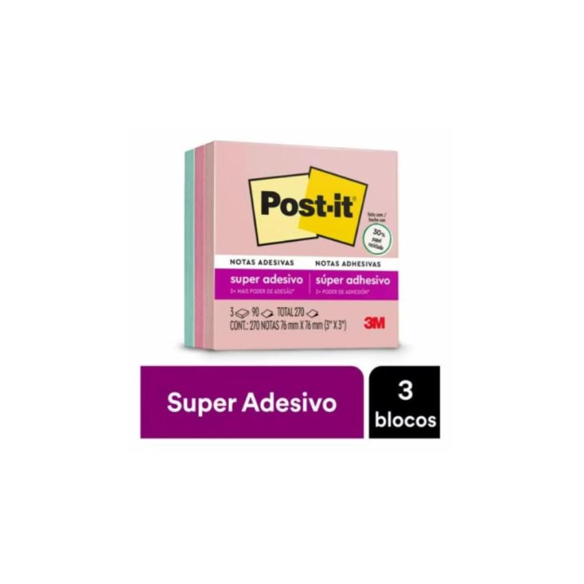 Post-it Colecao Para Viajar 76x76mm 3bl 270 Fls 3m