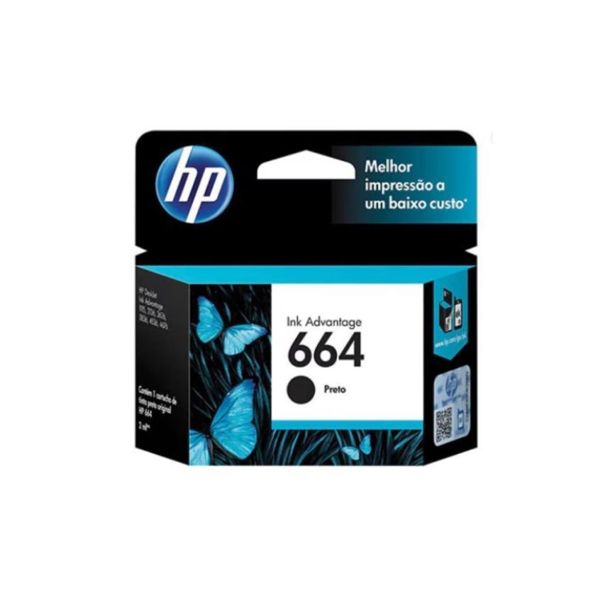 Cartucho de Tinta Original hp 664 Preto Ref F6v29ab hp