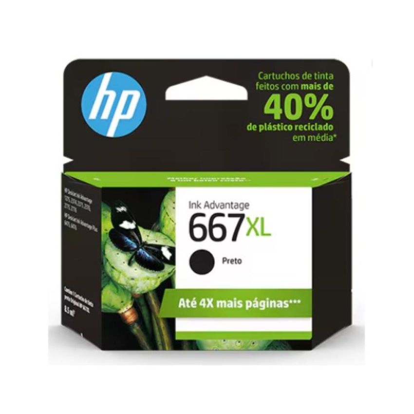Cartucho de Tinta Original hp  667xl Preto 3ym81ab  hp