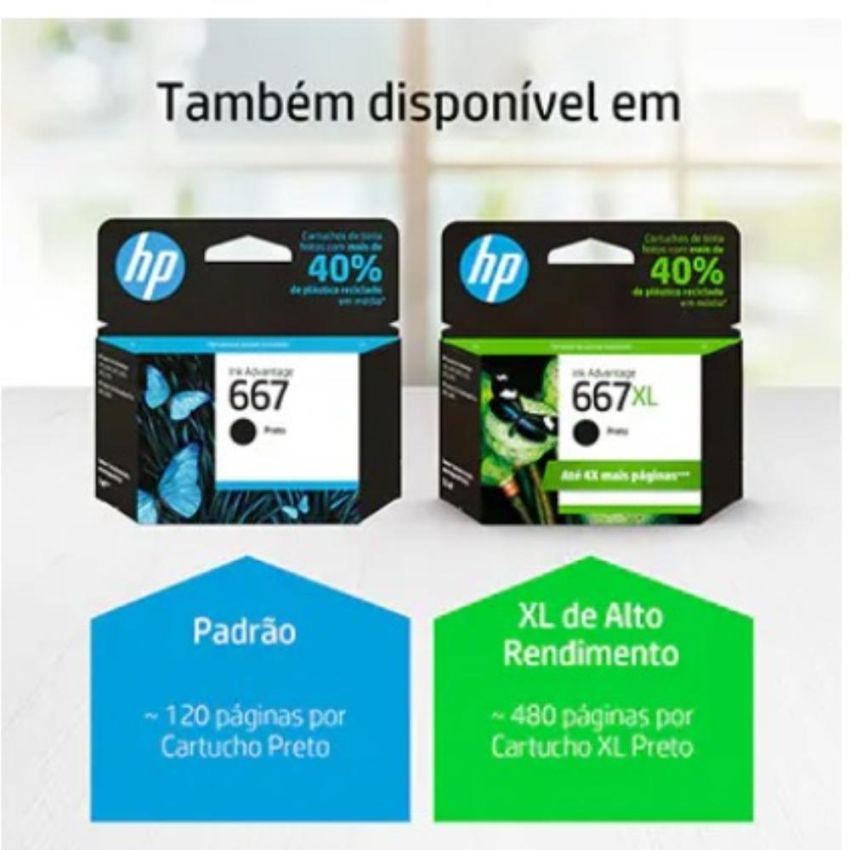 Cartucho de Tinta Original hp  667xl Preto 3ym81ab  hp