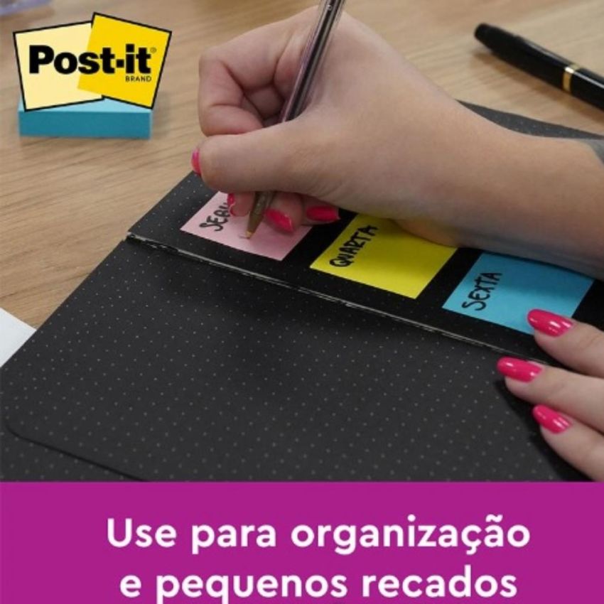 Post-it 4 Blocos 38x50mm 100 Folhas Neon 653 3m