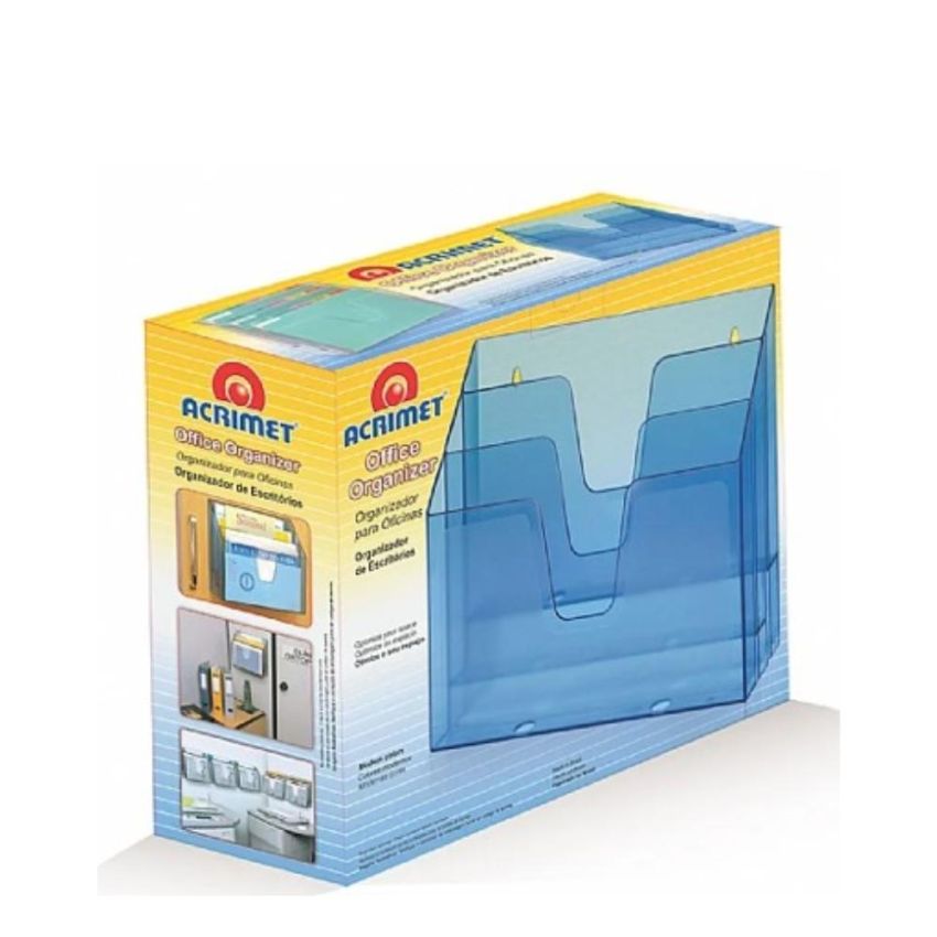 Organizador de Escritorio Triplo Azul 860 Acrimet