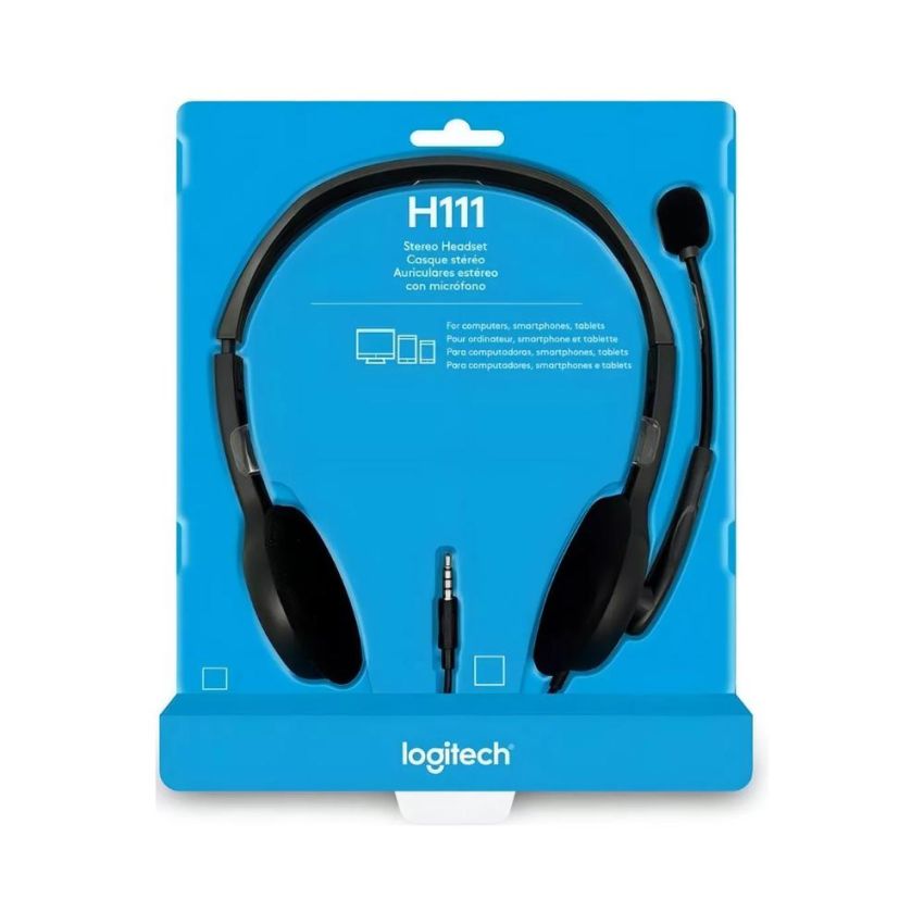 Headset C/fio Analogico Estereo p3 H111 Cinza Logitech