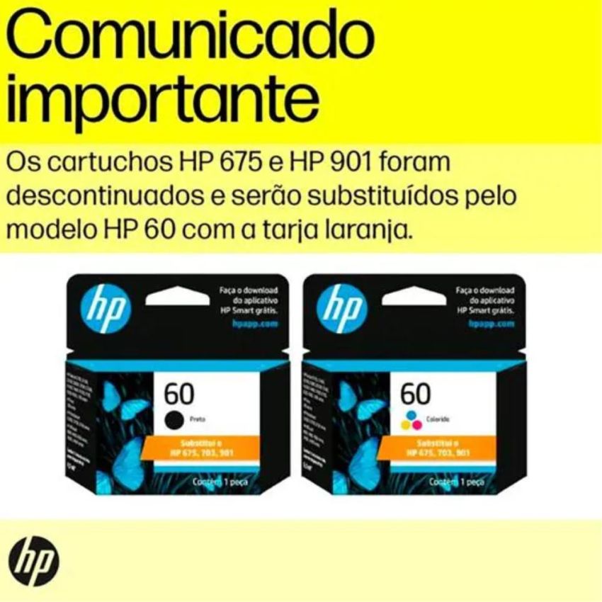 Cartucho de Tinta Original hp 60 Preto Ref Cc640wb  hp